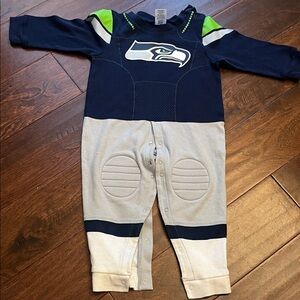 Seattle Seahawks Kids One Piece - Navy and Gray 18 M